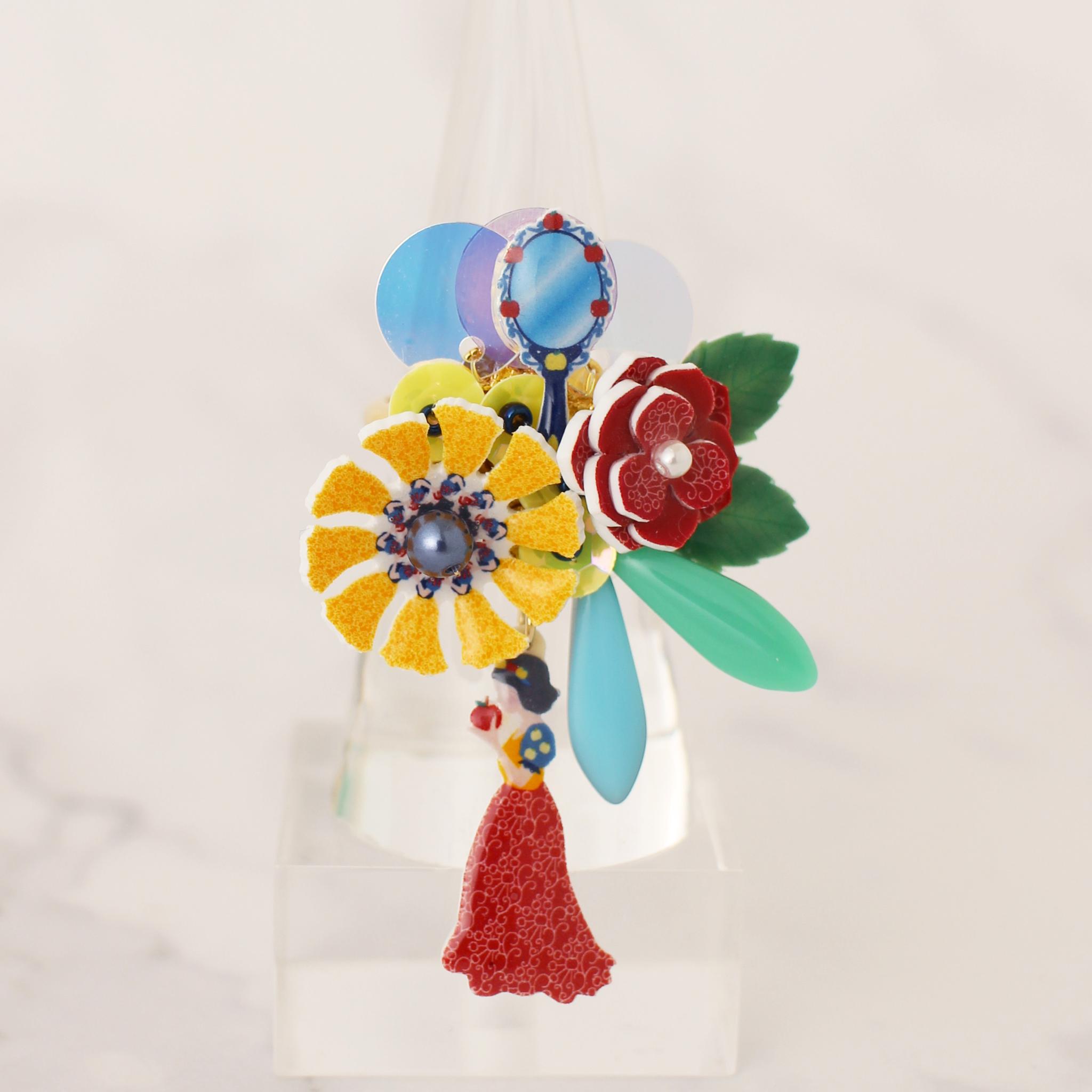 りんご姫の物語アクセサリー　トリックアート風お花 リング | 2枚目