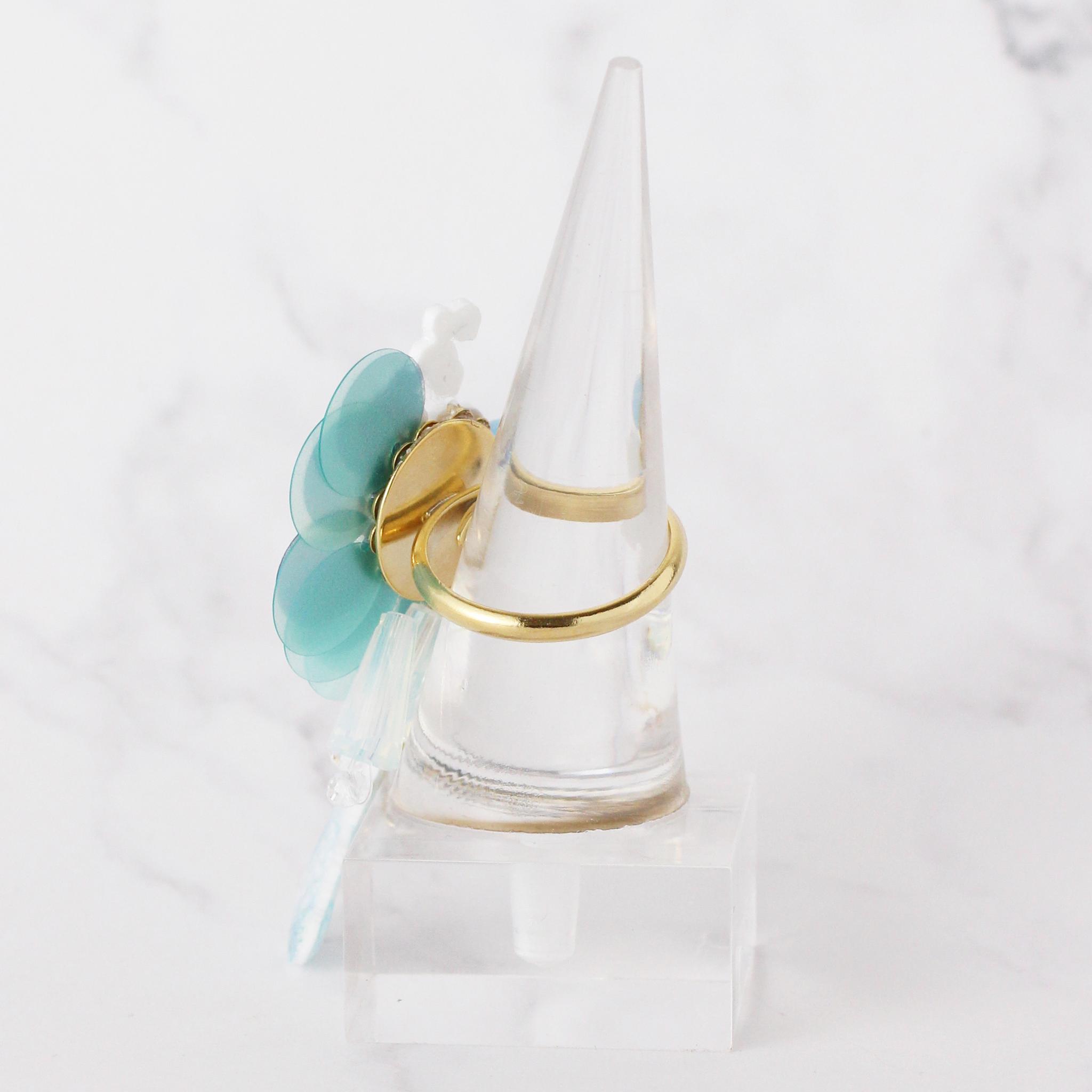 すずらん×ねこ リング｜揺れる鈴蘭と猫のトリックアートアクセサリー | 6枚目