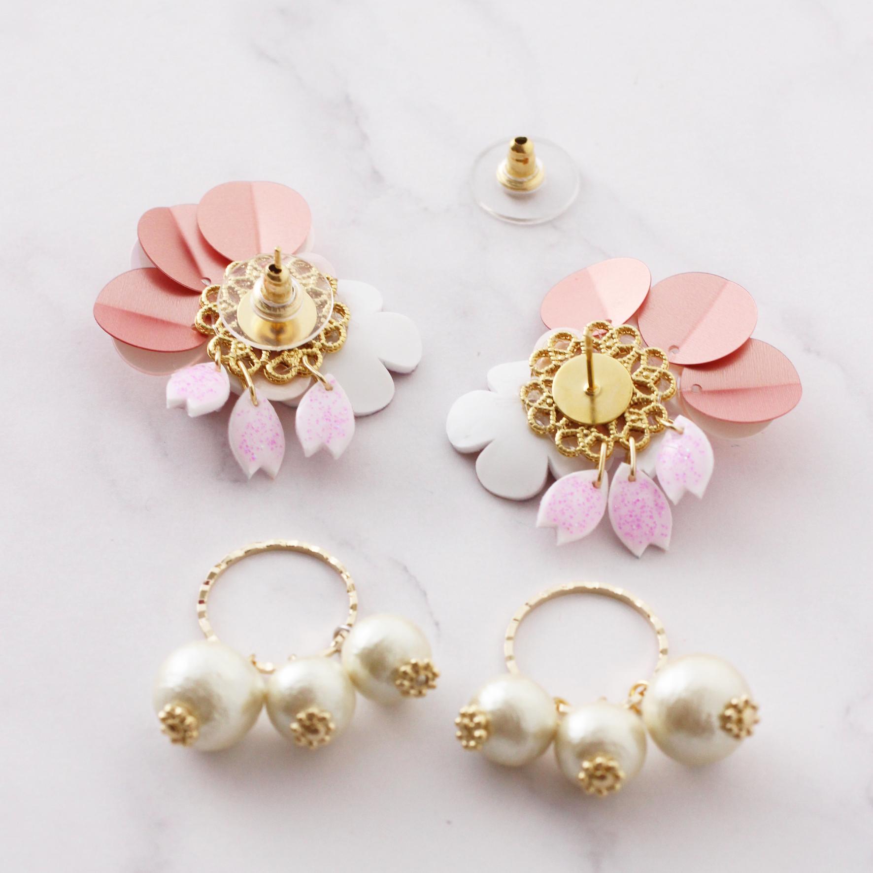 桜×うさぎの2wayピアス・イヤリング｜限定2点｜コットンパール｜春アクセサリー | 5枚目