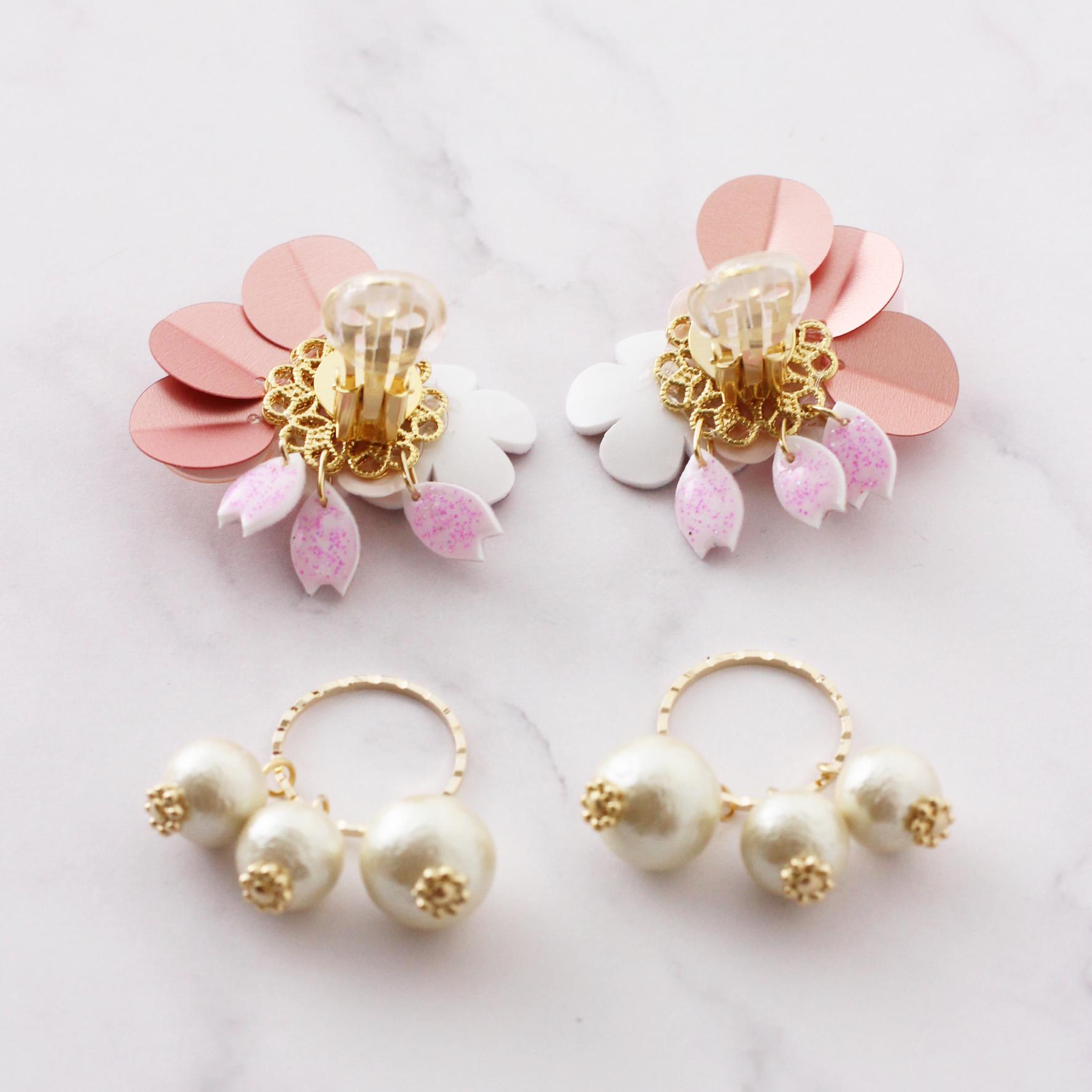 桜×うさぎの2wayピアス・イヤリング｜限定2点｜コットンパール｜春アクセサリー | 6枚目